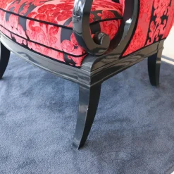 Sichtholzsessel Paris 309 Sonderstoff Jab Anstotz Rot Schwarz Gestell Schwarz