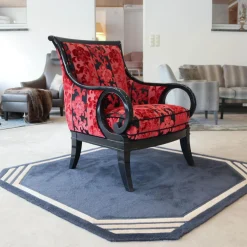 Sichtholzsessel Paris 309 Sonderstoff Jab Anstotz Rot Schwarz Gestell Schwarz