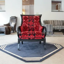 Sichtholzsessel Paris 309 Sonderstoff Jab Anstotz Rot Schwarz Gestell Schwarz