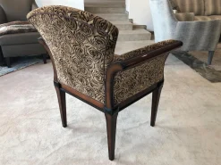 Sichtholzsessel Vera Stoff Montagna 3344 Braun Graubeige Gestell Sichtholz Dunkelbraun