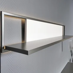 Sideboard 2107 Mattlack Quarzgrau Und Schieferschwarz Vitrineneinsatz Polarweiß Weiß Designfuß Schiefer Grau Mit Beleuchtung