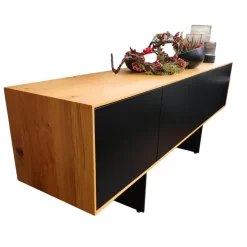 Sideboard Add On Eiche Natur Rustical Türen MDF Lackiert RAL 9005 Schwarz