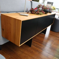 Sideboard Add On Eiche Natur Rustical Türen MDF Lackiert RAL 9005 Schwarz