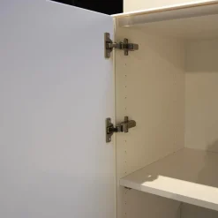 Sideboard Alea Lack Weiß Front Und Abdeckplatte Glas Matt Weiß Griffe Alu Matt