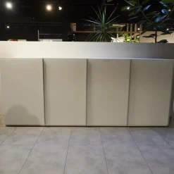 Sideboard Alea Lack Weiß Front Und Abdeckplatte Glas Matt Weiß Griffe Alu Matt