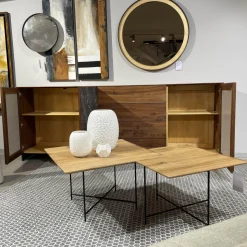 Sideboard Alleskönner Astiger Nussbaum Birke Natur Geölt Keramik Brunno