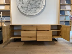 Sideboard Asteiche Gebürstet Natur Geölt