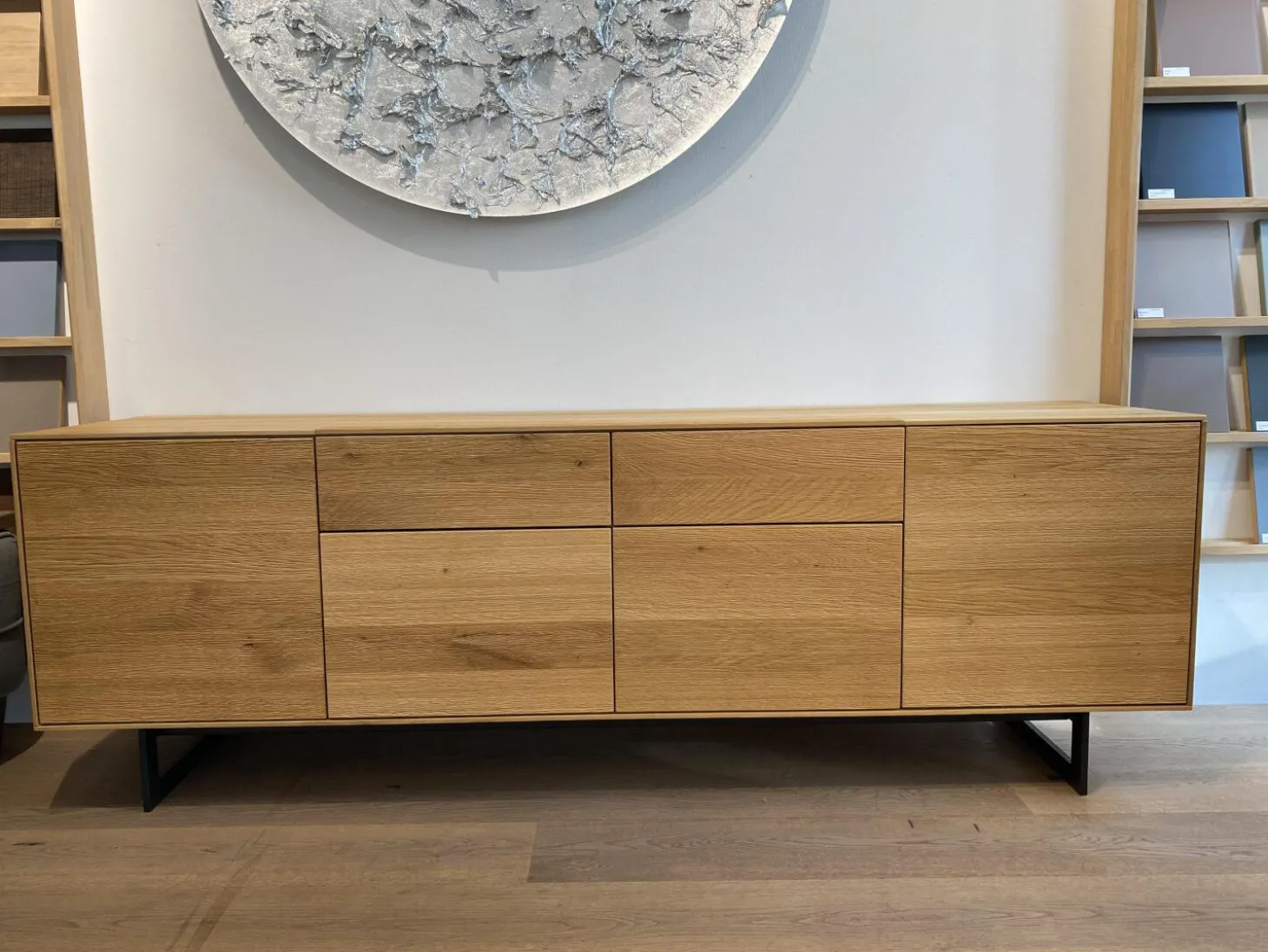 Sideboard Asteiche Gebürstet Natur Geölt