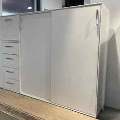 Sideboard Aus Element X RAL 9010 Reinweiß Und RAL 9010 Taubenblau