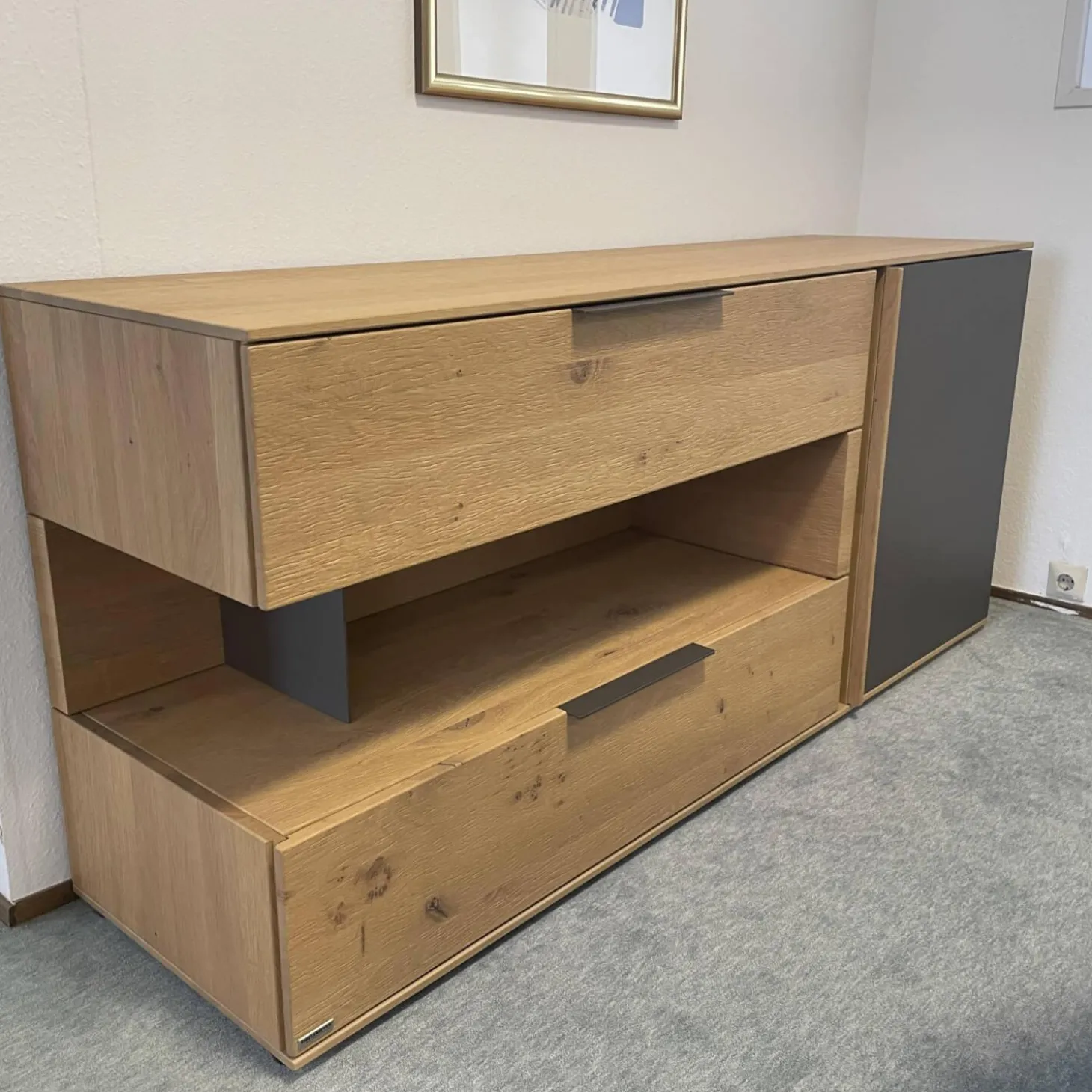 Sideboard Avida Holz Natur Grau