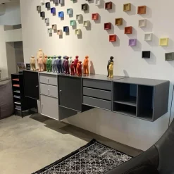 Sideboard Basis Lack Fiord Grafic Black Snow Anthracite