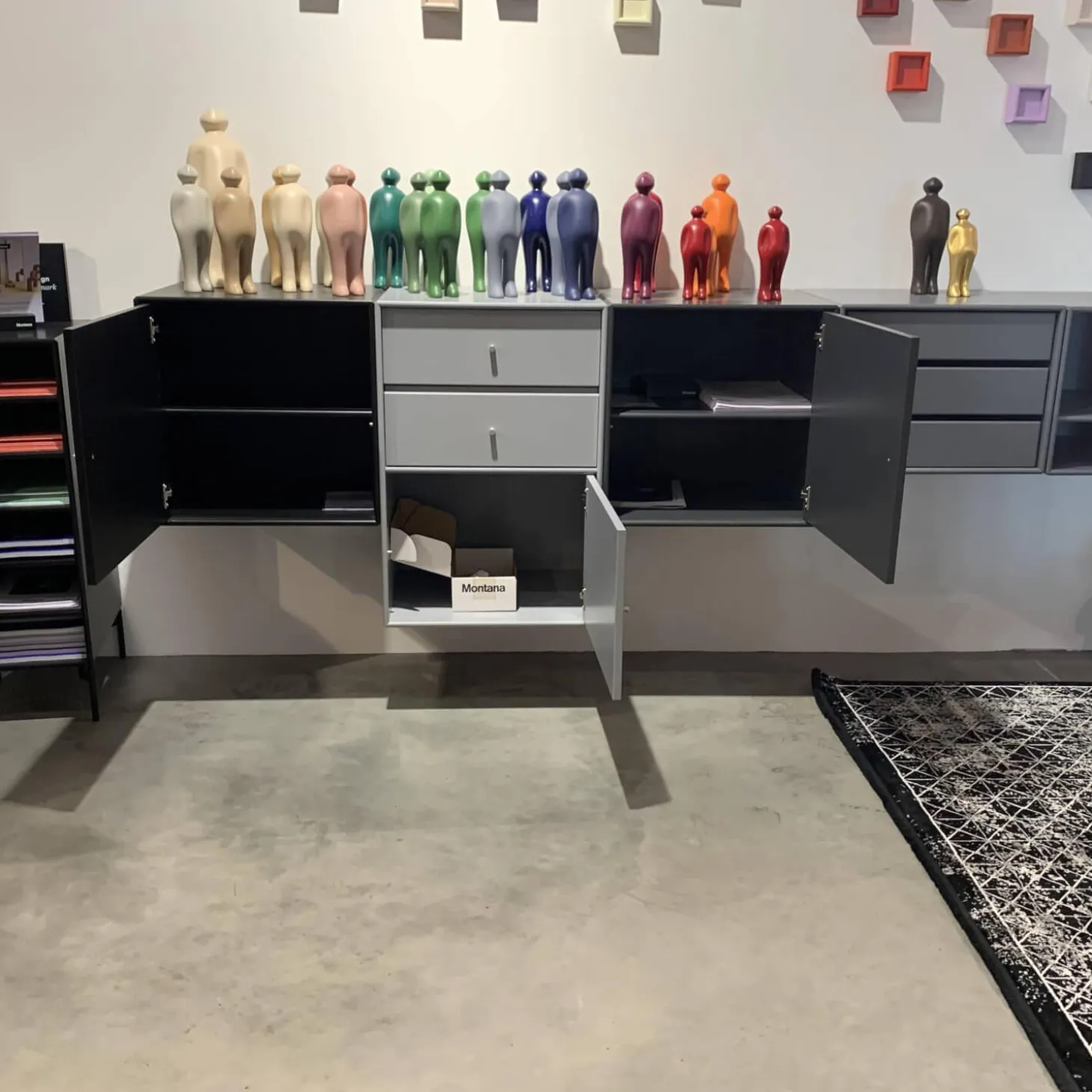 Sideboard Basis Lack Fiord Grafic Black Snow Anthracite