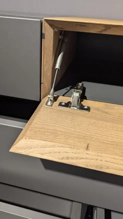 Sideboard Cairano Schiefer Schwarz Absetzung Raucheiche Massiv