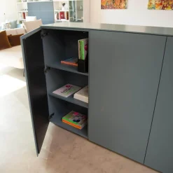 Sideboard Case Lack Graublau Grau Blau Matt Push To Open
