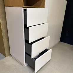 Sideboard Cosmo Lack Vanille 58 Basisfarbe Weiß Aufsatzregal Eiche Natur Geölt 12