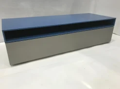 Sideboard Cube Change Lack Silbergrau Metallic Durchgehender Auszug