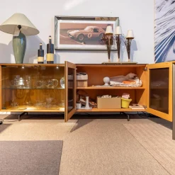 Sideboard Cubus AC 65 Innen Buche Außen Eiche Glastüren Mit Touchbeschlag