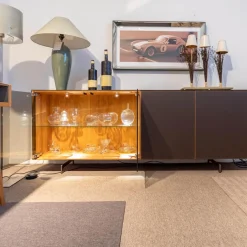 Sideboard Cubus AC 65 Innen Buche Außen Eiche Glastüren Mit Touchbeschlag