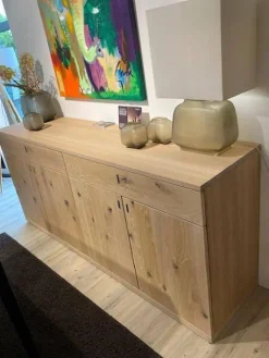 Sideboard Cubus Eiche Wild Massiv Weiß Geölt Mit Soft Close Ohne Dekoration