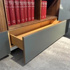 Sideboard Cubus Pure Nussbaum Natur Geölt Inne Buche Farbglas Graphitgrau Matt Inklusive Steckdose