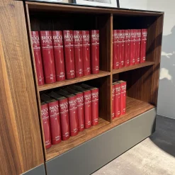 Sideboard Cubus Pure Nussbaum Natur Geölt Inne Buche Farbglas Graphitgrau Matt Inklusive Steckdose