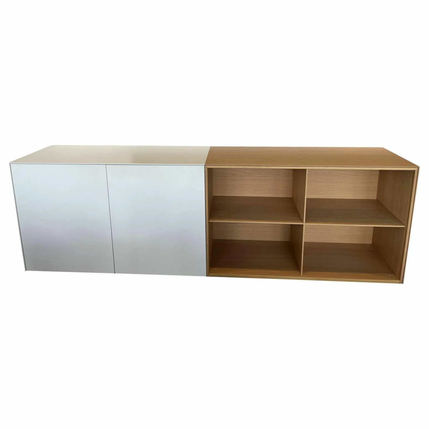 Sideboard Edit Q Lack Weiß Matt Und Eiche Offwhite Gestell Kufen Schwarz