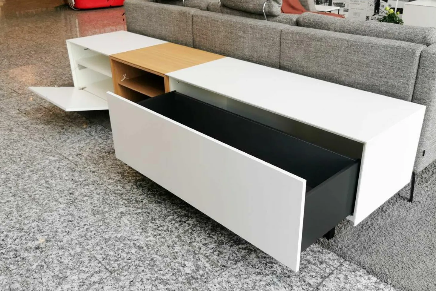Sideboard Edit Quick MDF Mattlack P01/P01 Weiß E08 Eiche