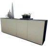 Sideboard Farn Front Glas 9010 Weiss Matt Außen Und Innern Schwarz Matt