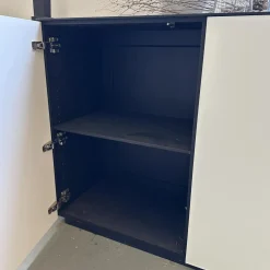 Sideboard Farn Front Glas 9010 Weiss Matt Außen Und Innern Schwarz Matt