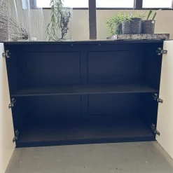 Sideboard Farn Front Glas 9010 Weiss Matt Außen Und Innern Schwarz Matt