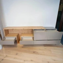 Sideboard Fineline Fichte Altholz Bianco Glas Farbe 408 Terra