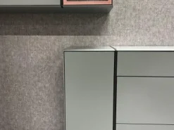 Sideboard Fonis Lack Grün Rosa Metallgestell Strukturlack Anthrazit