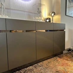 Sideboard GAP Lack Terra Grau Braun Matt Mit Griffmodulen Chrom