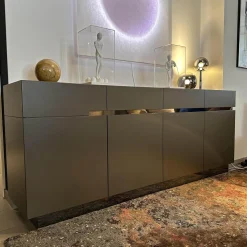 Sideboard GAP Lack Terra Grau Braun Matt Mit Griffmodulen Chrom