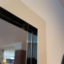 Sideboard GAP 23LI Lack Pearl Matt Sockel Spiegelschichtstoff Chrom Glänzen mit Spiegel