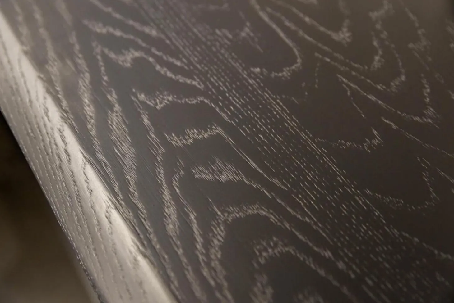 Sideboard Hampton Eiche Anthrazit Gebeizt Türen Klarglas 3 Einlegeböden Griff Leder braunEiche Natur