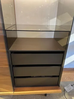 Sideboard Highboard The Farns Nussbaum Tür Rechts Glas mit Lichtpaket