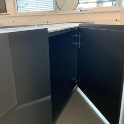 Sideboard Jorel Glas Anthrazit Abdeckplatte Marmor Arabescato