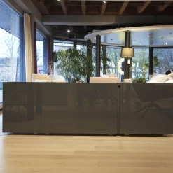 Sideboard Jorel J 4036 Korpus Lack Matt 21 Anthrazit Front Glas Optiwhite Anthrazit S21 Lackiert