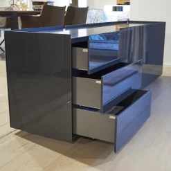 Sideboard Jorel J 4036 Korpus Lack Matt 21 Anthrazit Front Glas Optiwhite Anthrazit S21 Lackiert