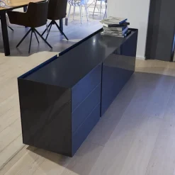 Sideboard Jorel J 4036 Korpus Lack Matt 21 Anthrazit Front Glas Optiwhite Anthrazit S21 Lackiert