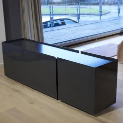 Sideboard Jorel J 4036 Korpus Lack Matt 21 Anthrazit Front Glas Optiwhite Anthrazit S21 Lackiert