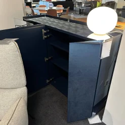 Sideboard Jorel Reflect O71 Indigospiegel Lack M83 Navy Blau Mit Abdeckplatte