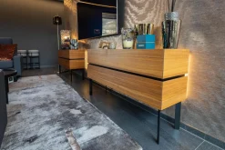 Sideboard Just Cube Bold Nussbaum Canela Geölt E76 Abdeckplatte Mattglas