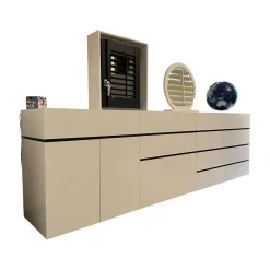 Sideboard Just Cube Bold Front Lack Weiß Korpus Lack Anthrazit