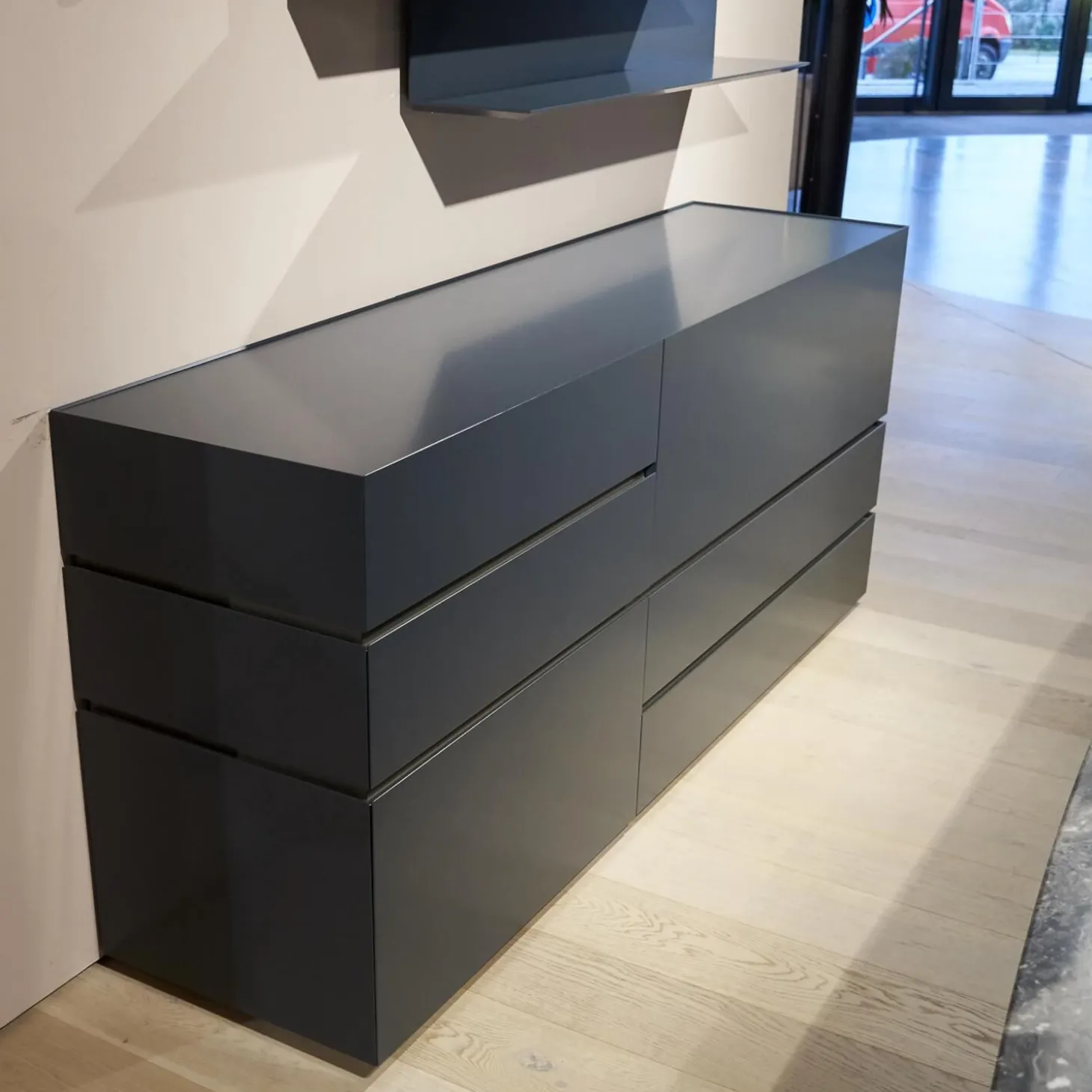 Sideboard Just Cube Bold Lack Atlantic M82 Blau Und Winkelregalkombination Lilu Lack Atlantic M82 Blau