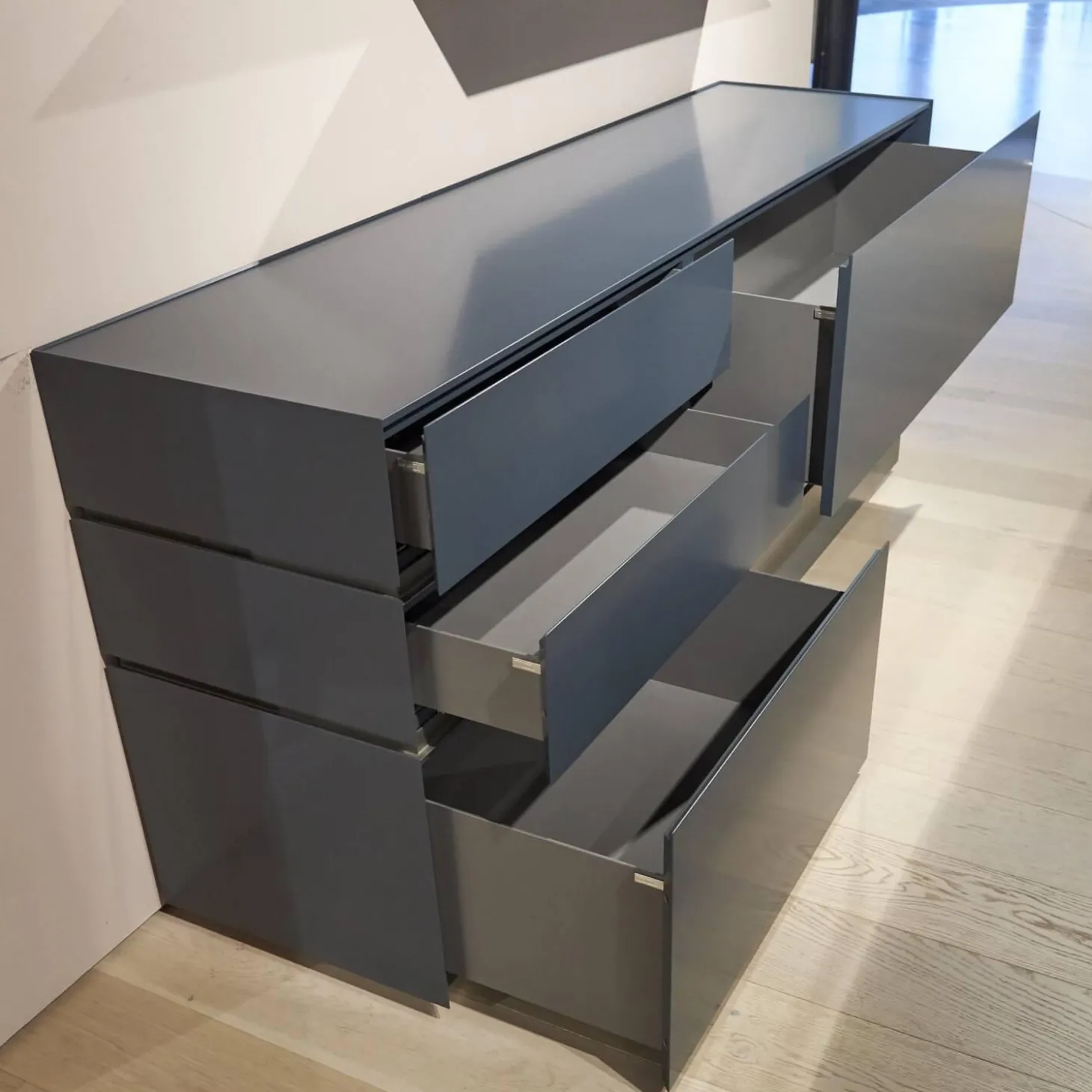 Sideboard Just Cube Bold Lack Atlantic M82 Blau Und Winkelregalkombination Lilu Lack Atlantic M82 Blau