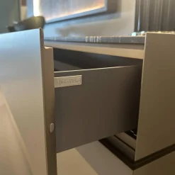 Sideboard Just Cube Cold Lack Gold Metallic M09 Gold Abdeckplatte Stein Quarz Tropical Storm 064 Schwarz Weiß