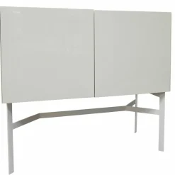 Sideboard Just Cube Light Front Lack Hochglanz Kristallweiss M102 Gestell Matt Schneeweiß