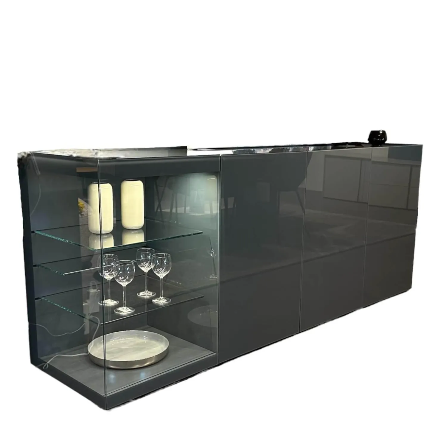 Sideboard Just Cube Light Klarglas Atlantic S82 Inkl Beleuchtung